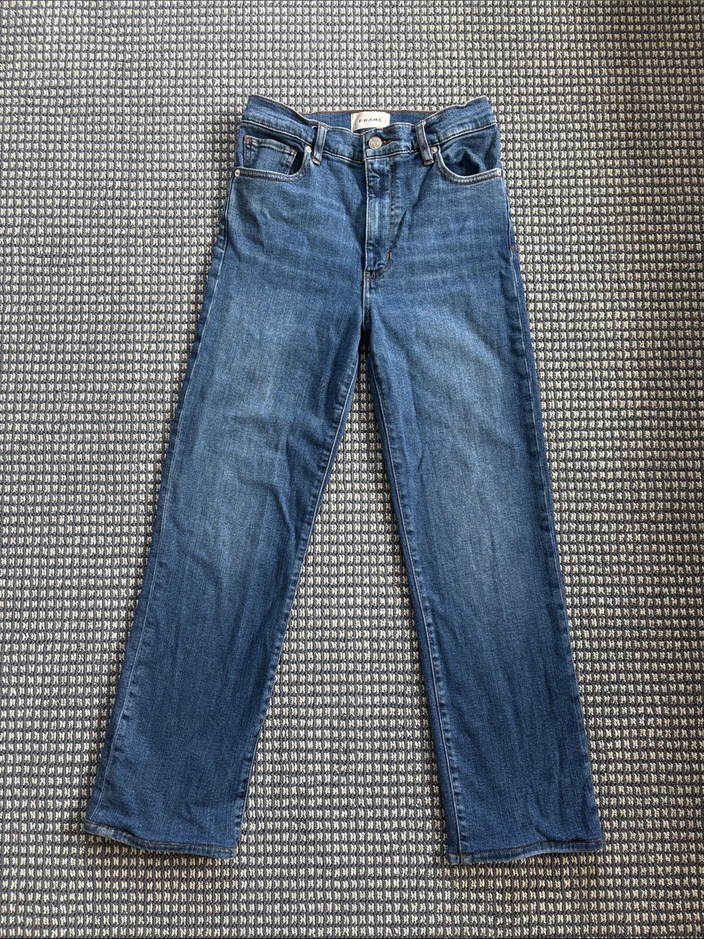 Frame - women’s le sleek Blue Straight-Leg Jeans